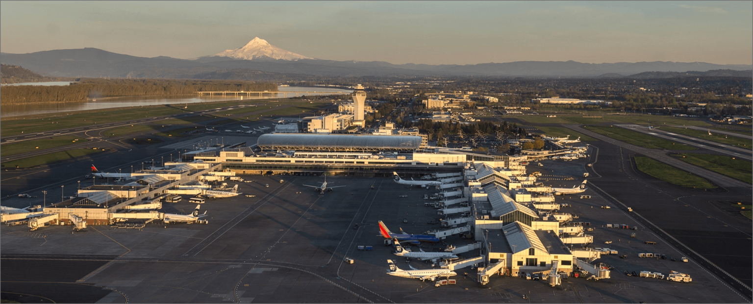 Aerial View of PDX airport